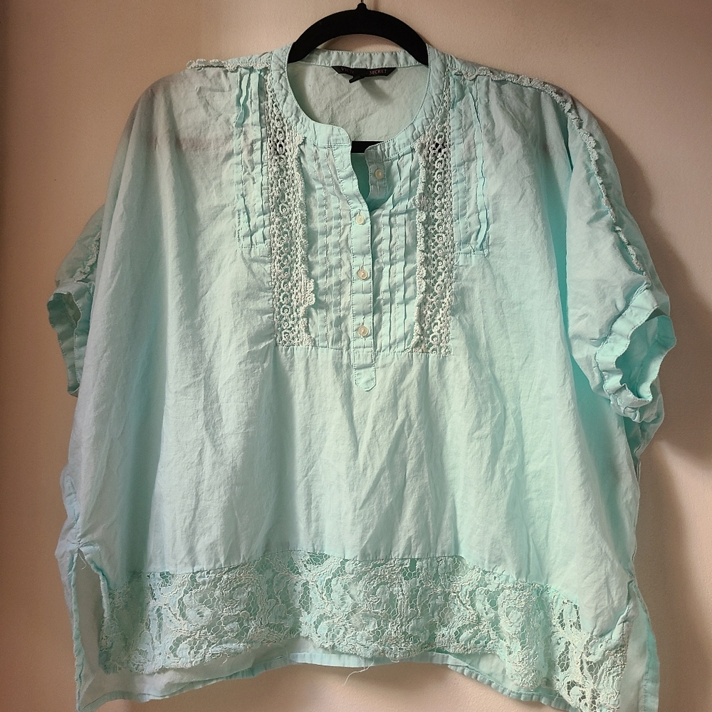 Victoria Secret Baby Doll Tee, Powder Blue, Size S